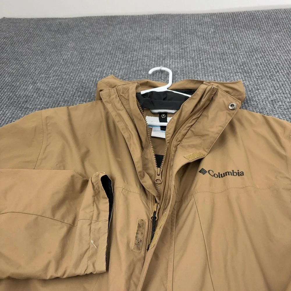 Columbia Jacket Mens L Tan Nylon Hooded Interchange‎ Outdoor Gorpcore Style